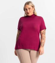 Blusa Gola Alta Feminina Plus Size Secret Glam Vermelho Blusa Gola Alta Feminina Plus Size Secret Glam Vermelho