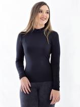 Blusa Gola Alta Feminina Poliamida Manga Longa Preta Blusa Gola Alta Feminina Poliamida Manga Longa Preta