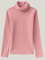 Blusa Gola Alta Infantil Menina em Ribana Conforto Rosa Tam 02 - Malwee Kids (12444)