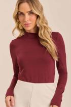 Blusa gola alta manga longa feminina ref:104346