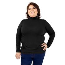 Blusa Gola Alta Manga Longa Plus Size