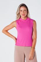 Blusa Gola Alta sem Manga Canelada Pink Bárbara Blusa Gola Alta sem Manga Canelada Pink Bárbara