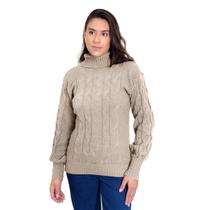 Blusa Gola Alta Trançada em Tricot