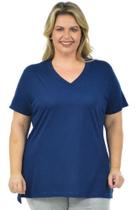 Blusa Gola V Longa Mullet Plus Size Feminino Tapa Bubum
