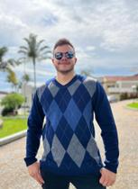 Blusa gola v masculina escocesa Blusa gola v masculina escocesa