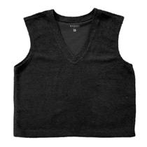 Blusa gola v towel b+, em moletom algodão com poliester, ref r029 na cor preto p Blusa gola v towel b+, em moletom algodão com poliester, ref r029 na cor preto p