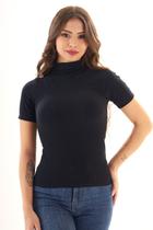Blusa Golinha Manga Curta Canelado