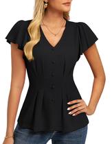 Blusa GRACE KARIN Summer para mulheres, elegante, casual, preta, tamanho L Blusa GRACE KARIN Summer para mulheres, elegante, casual, preta, tamanho L