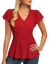 Blusa GRACE KARIN Summer para mulheres, elegante, casual, vermelha, tamanho P Blusa GRACE KARIN Summer para mulheres, elegante, casual, vermelha, tamanho P
