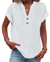 Blusa Grafumo, primavera de 2026, moderna, casual, com decote em V, branca, feminina Blusa Grafumo, primavera de 2026, moderna, casual, com decote em V, branca, feminina