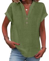 Blusa Grafumo Spring 2026 moderna com decote em V e manga curta feminina Blusa Grafumo Spring 2026 moderna com decote em V e manga curta feminina