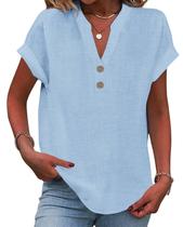 Blusa Grafumo Spring 2026 moderna com decote em V e manga curta feminina Blusa Grafumo Spring 2026 moderna com decote em V e manga curta feminina