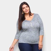 Blusa Habana Plus Size Estampada Feminina