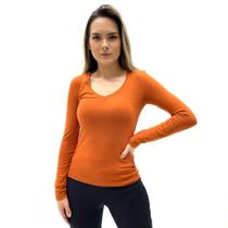 Blusa Hering Básica Gola V Manga Longa Feminina