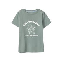 Blusa Hering Infantil Menina Manga Curta Com Estampa Verde