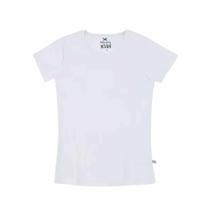 Blusa Hering Kids Básica Infantil Menina Gola Redonda Branco