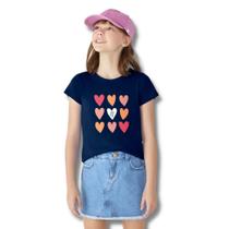 Blusa Hering Kids Menina Estampada Manga Curta 5CHA Azul