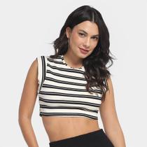 Blusa Hering Listrada Cropped Feminina