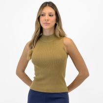 Blusa Hering Regata em Tricot Canelado Gola Alta Feminina Blusa Hering Regata em Tricot Canelado Gola Alta Feminina