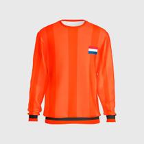 Blusa Holanda Moletom Copa Holandesa Laranja Cruyff Casaco
