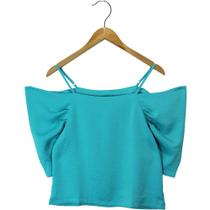 Blusa Ilicito Corsina Satin Azul Feminina