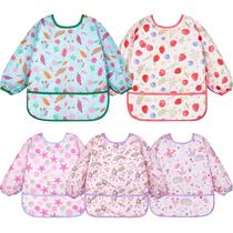 Blusa impermeável de manga comprida Lictin Baby Bibs, pacote com 5 Blusa impermeável de manga comprida Lictin Baby Bibs, pacote com 5