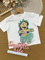 Blusa Infantil Animê Branca Lilo e Stitch Hula com Strass Disney Blusa Infantil Animê Branca Lilo e Stitch Hula com Strass Disney