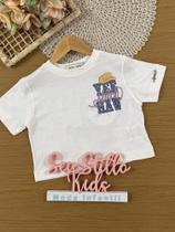 Blusa Infantil Animê Verão Branca Stitch Cowboy Disney Blusa Infantil Animê Verão Branca Stitch Cowboy Disney