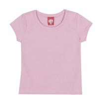Blusa Infantil Básica Manga Curta Cor Rosa - Gueda Blusa Infantil Básica Manga Curta Cor Rosa - Gueda