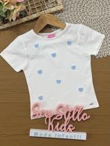 Blusa Infantil Cinti Verão Branca Ursinhos Azul