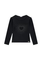 Blusa Infantil Coração Preta Somni