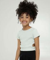 Blusa Infantil Cropped Canelado Vazado Tam 4 a 10-03010 Blusa Infantil Cropped Canelado Vazado Tam 4 a 10-03010