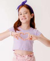 Blusa Infantil Cropped Glitter Manga Curta Tam 4 a 10-62075