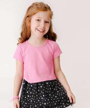 Blusa Infantil Cropped Glitter Manga Curta Tam 4 a 10-62077