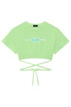 Blusa Infantil Cropped Over em Meia Malha Amarração - Infanti