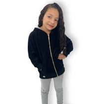 Blusa Infantil De Frio Plush Infantil Menina Aberta Capuz Blusa Infantil De Frio Plush Infantil Menina Aberta Capuz