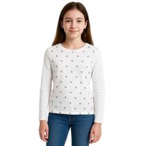 Blusa Infantil e Juvenil Manga Longa com Estampa de Estrelinhas Kyly