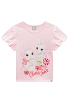 Blusa Infantil em Cotton Coelhas Cherry Love Princess by Infanti