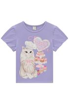 Blusa Infantil em Cotton Gata Sweet Time Princess by Infanti