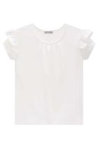 Blusa Infantil em Cotton Manga Babadinho e Aplique de Strass Pricess by Infanti Blusa Infantil em Cotton Manga Babadinho e Aplique de Strass Pricess by Infanti