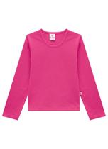 Blusa Infantil em Cotton Manga Longa Básica Feminina - Brandili