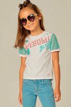 Blusa Infantil em Meia Malha c/Detalhe na Manga em Tela Awesome Girl - Infanti
