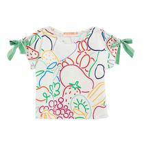 Blusa Infantil Fábula Malha Branca Frutalinha Color Abertura Ombros Blusa Infantil Fábula Malha Branca Frutalinha Color Abertura Ombros