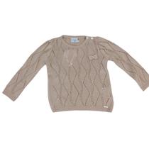 Blusa infantil fem tricot Noruega nude