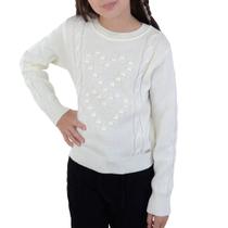 Blusa Infantil Feminina Brandili Tricot Off White - 552580