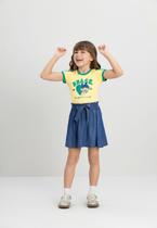 Blusa Infantil Feminina em Meia Malha Brasil