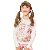 Blusa infantil Feminina Kukiê ML Off White - 70511