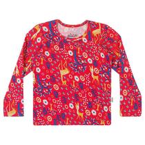 Blusa Infantil Feminina Manga Longa Rosa Flores - Elian