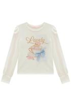 Blusa Infantil Feminina Meia Estação Arrumadinha Kukiê Com Laço de Tule e Pedrinhas 80615 Blusa Infantil Feminina Meia Estação Arrumadinha Kukiê Com Laço de Tule e Pedrinhas 80615