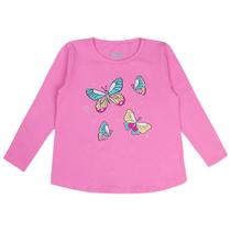 Blusa Infantil Feminina Rosa Borboletas 1 Ano - Gelly Blusa Infantil Feminina Rosa Borboletas 1 Ano - Gelly